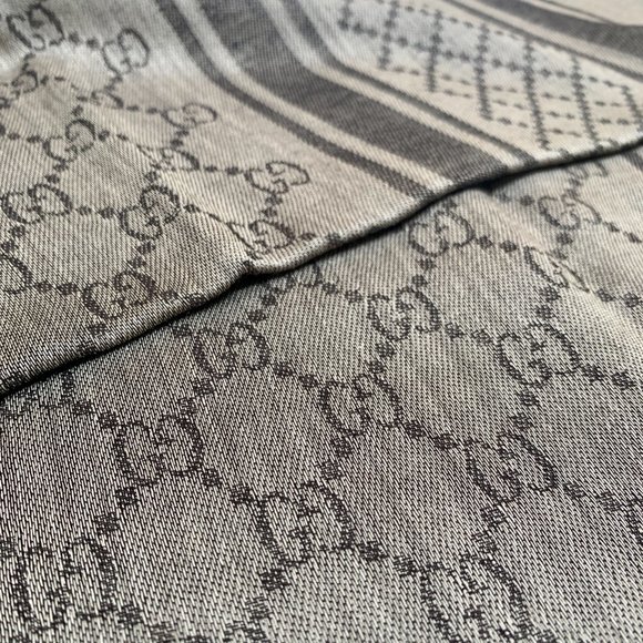 Gucci GG Guccissima Monogram Surviee Scarf Brown NEW - Picture 8 of 10